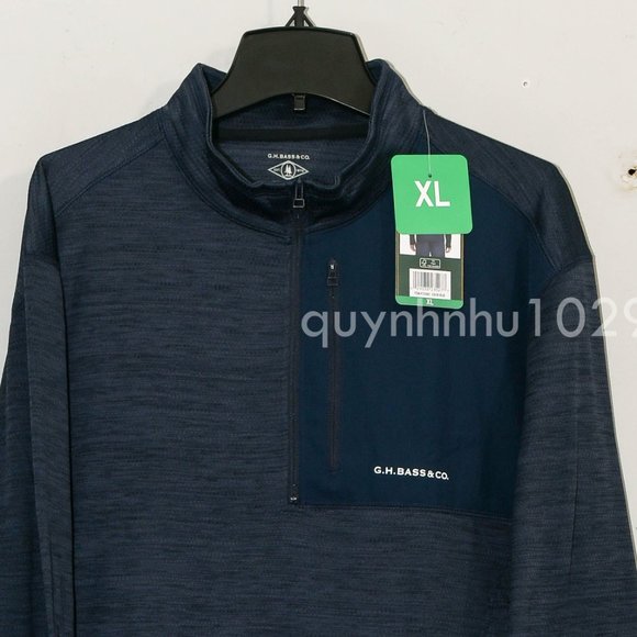 G.H. Bass Men's Quarter Zip Fleece Top - Picture 3 of 7